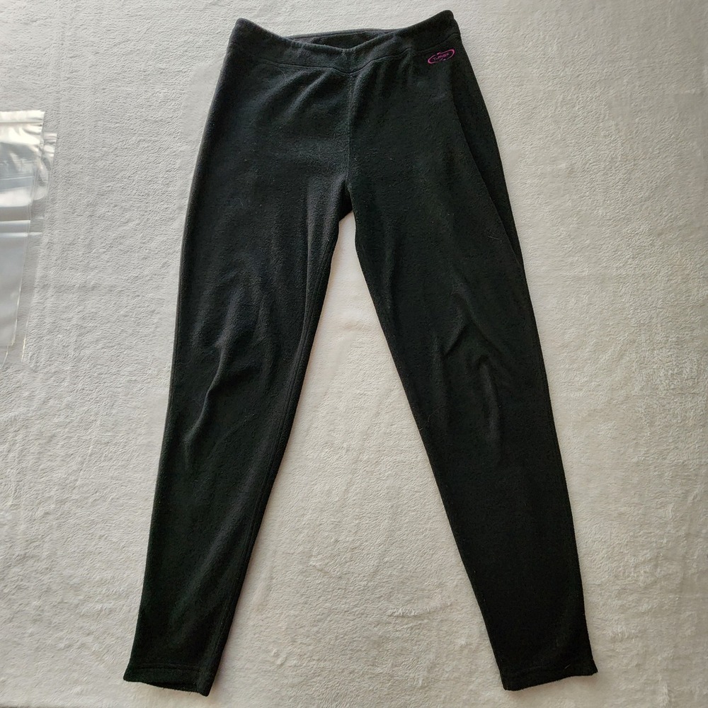 T-max Fleece Pants Womens Large Black Warm Base Layer Thermal Winter Hiking Ski